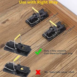 New Musfällor, 6-pack Kraftiga Återanvändbara, Säkra och Effektiva Musfällor för Inomhus- och Utomhusbruk, Lätta att Installera och Rengöra