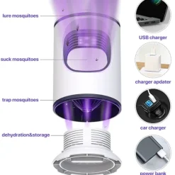 Discount Myggdödande lampa, 360° insektsfälla, USB-laddning