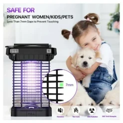 Xuigort Myggdödande lampa för utomhus- och inomhusbruk, solcellsbaserad UV-myggdödande lampa, elektrisk lampa för insektsfångst