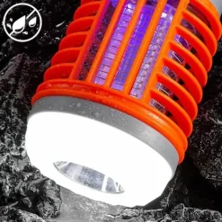 Myggdödare, 2024 ny solcellsladdad vattentät myggdödande lampa, bärbar lämplig för trädgård, camping och picknick Blue with hook