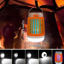 Myggdödare, 2024 ny solcellsladdad vattentät myggdödande lampa, bärbar lämplig för trädgård, camping och picknick Blue with hook