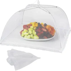 Mobil o Teknik Myggnät / Flugnät för matbordet / Uteliv 34x34x20cm Vit