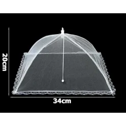 Mobil o Teknik Myggnät / Flugnät för matbordet / Uteliv 34x34x20cm Vit