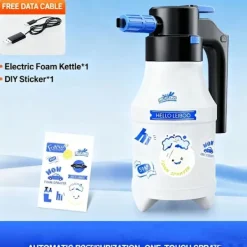 Outlet NA/Elektrisk skumsprayflaska för biltvätt, hushållsbruk, handhållen biltvättsspray, trädgårdsskumflaska 2L