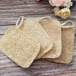 ECORP Naturlig Loofah Svamp Diskborste 6-pack Set för Köksrengöring Miljövänlig