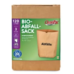 Discount CleanPac Natursäck/ Organiskt Avfallspåse/ 120l/ 3 stycken