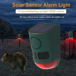 Best N911B Soldriven Ultraljud Djuravvisare för Utomhus Infraröd Rörelsesensor Ljud Ljus Alarm Fågel Skadedjursavskräckare MultiColor