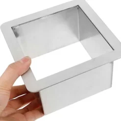 Online Nedfällbar sopnedkast rostfritt stål fyrkantig inbyggd bänkskiva avfall sopnedkast genomföring 16.00X16.00X10.30CM Silver