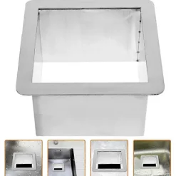 Online Nedfällbar sopnedkast rostfritt stål fyrkantig inbyggd bänkskiva avfall sopnedkast genomföring 16.00X16.00X10.30CM Silver