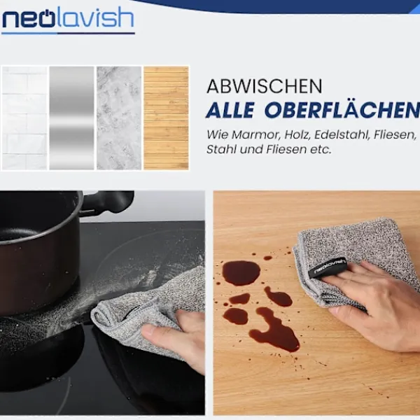 Hot NeoLavish - Mikrofiberduk - 6-pack - Mikrofiberdukar för bilar - Mikrofiberduk - Kökshandduk - Universal M