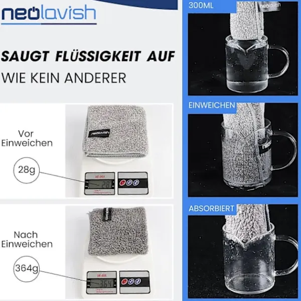 Hot NeoLavish - Mikrofiberduk - 6-pack - Mikrofiberdukar för bilar - Mikrofiberduk - Kökshandduk - Universal M