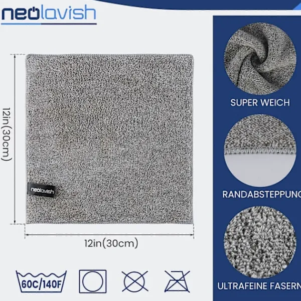 Hot NeoLavish - Mikrofiberduk - 6-pack - Mikrofiberdukar för bilar - Mikrofiberduk - Kökshandduk - Universal M