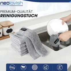 Hot NeoLavish - Mikrofiberduk - 6-pack - Mikrofiberdukar för bilar - Mikrofiberduk - Kökshandduk - Universal M