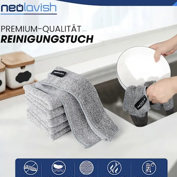 Hot NeoLavish - Mikrofiberduk - 6-pack - Mikrofiberdukar för bilar - Mikrofiberduk - Kökshandduk - Universal M