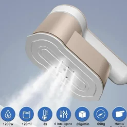 Hot Ångare för Kläder, 6 Lägen Klädångare, Portabel Kompakt Klädångare Strykmaskin för Hemresor, EU-kontakt