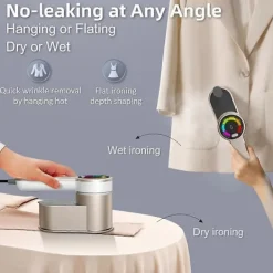 Hot Ångare för Kläder, 6 Lägen Klädångare, Portabel Kompakt Klädångare Strykmaskin för Hemresor, EU-kontakt