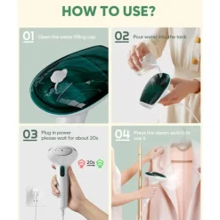 Clearance Ångare för Kläder, Portabel Mini Reseplaggångare, 20-sekunders Snabb Uppvärmning, Starkt Penetrerande Ånga, för Hem, Kontor och Resor