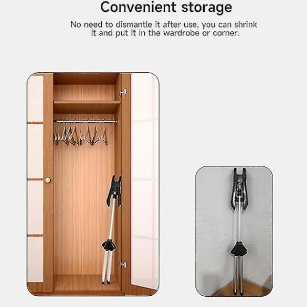 Hot Ångkokarstativ - Fällbart teleskopiskt klädångarstativ, Hängare för ångande kläder, Ångställ för kläder grey