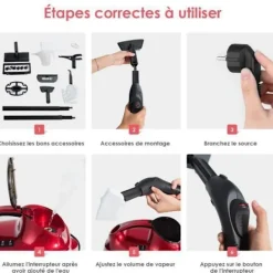 Outlet COSTWAY Ångmopp 2000W för Sängbuggar - Mångsidig Ånga 1,5L Reservoir, 19 Tillbehör 4,0 Bar för Golv, Mattor Blå