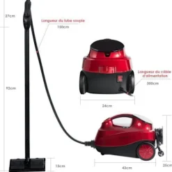 Outlet COSTWAY Ångmopp 2000W för Sängbuggar - Mångsidig Ånga 1,5L Reservoir, 19 Tillbehör 4,0 Bar för Golv, Mattor Blå