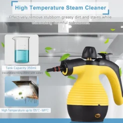 Ångrengörare Handhållen Hög Temperatur Lämplig För Avfettning i Kök och Biltvätt Gul