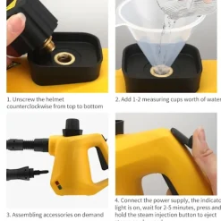 Online Ångrengörare Multifunktionell 1000W Hög Temperatur Lämplig För Köksavfettning Och Bilrengöring Gul