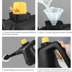 Outlet Ångrengörare Multifunktionell 1000W Hög Temperatur Lämplig För Köksavfettning Och Bilrengöring Svart