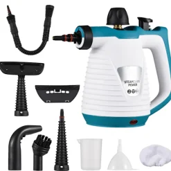 Online Ångrengörare, trycksatt handhållen för flera ytor med 9 tillbehör