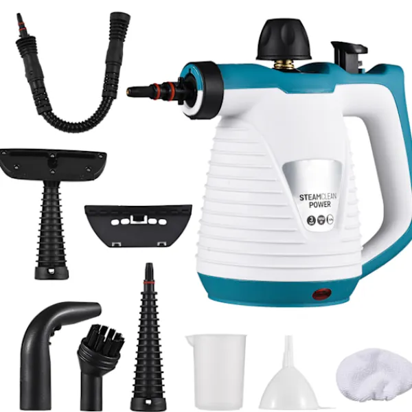Online Ångrengörare, trycksatt handhållen för flera ytor med 9 tillbehör