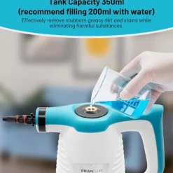 Online Ångrengörare, trycksatt handhållen för flera ytor med 9 tillbehör