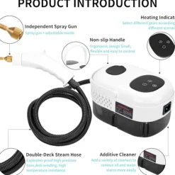 Discount Ångrengörare, 2500W högtemperaturtrycksatt ångrengörare, bärbar ångrengöringsmaskin, 10S snabb uppvärmning, med 3 borsthuvuden (