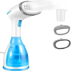 Discount DMstore Ångstrykare för kläder 1500w Handhållen klädångare, Bärbar resekläder tygångare med 280ml tank EU-kontaktBY BlueWhite