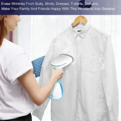 Discount DMstore Ångstrykare för kläder 1500w Handhållen klädångare, Bärbar resekläder tygångare med 280ml tank EU-kontaktBY BlueWhite