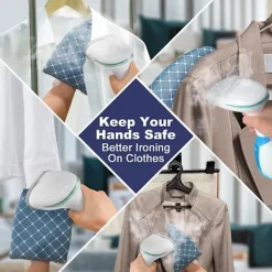 Discount DMstore Ångstrykare för kläder 1500w Handhållen klädångare, Bärbar resekläder tygångare med 280ml tank EU-kontaktBY BlueWhite