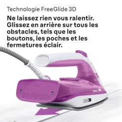 New BRAUN Ångstrykjärn - - FI3124PU Freestyle 3 - Effekt 2400 W - SuperCéramic Sula - Vattentank 270 ml - Självrengörande rosa och vitt Lila