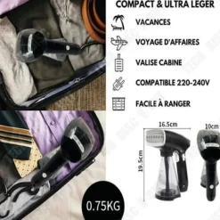 Discount TECH DISCOUNT Ångstrykjärn - TD® - Mini Bärbar - 1500W - - 1,8 m Sladd Svart