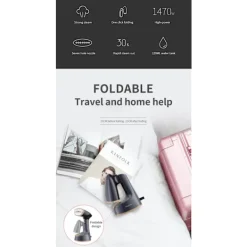 Ångstrykjärn, 1300 Watt Ångare, Vertikal och Horisontell Strykning, Snabb Rynkborttagning, för Resor och Hem