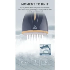 Ångstrykjärn, 1300 Watt Ångare, Vertikal och Horisontell Strykning, Snabb Rynkborttagning, för Resor och Hem