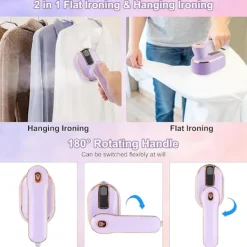Best Ångstrykjärn för kläder, Resesteamer för kläder, 1000W Bärbar Handhållen Ångstrykjärn Stöd för Torrt och Vått Strykning 15s Snabb Uppvärmning