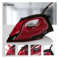 Hot BOMANN Ångstrykjärn med 7 funktioner 2200W DB 6035 CB Svart/Röd