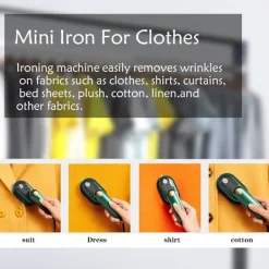 Online Ångstrykjärn: Resestrukjärn, Mini Strykjärn, Snabb Uppvärmning, 50 ML Vattentank, Vått och Torrt för Hemmet och Resor, Grön