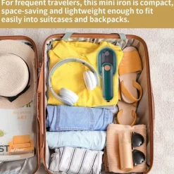 Online Ångstrykjärn: Resestrukjärn, Mini Strykjärn, Snabb Uppvärmning, 50 ML Vattentank, Vått och Torrt för Hemmet och Resor, Grön