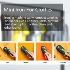 Online Ångstrykjärn: Resestrykjärn, Ministrykjärn, Snabb Uppvärmning, 50 ml Vattentank, Vått och Torrt för Hem och Resa, Grön