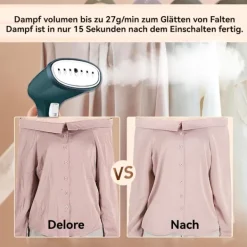 Outlet Ångstrykjärn, steamer med 350 ml vattentank, bärbart resestrykjärn, för resor Dark Green