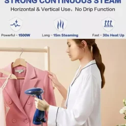 Sale Ångstrykjärn 1500W Portabelt Ångstrykjärn med 288ml Vattentank