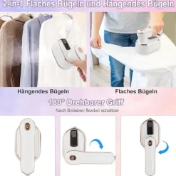 Sale Ångstrykjärn, 1000W Reseångstrykjärn, Snabb Uppvärmning Resestrykjärn Mini, 180° Vikbar Bärbar