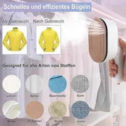 Online Ångstrykjärn, 1000W reseångstrykjärn, snabb uppvärmning, mini resestrykjärn, 180° hopfällbar bärbar