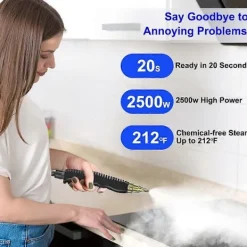 Best BEBETTER Ångtvätt för hemmabruk, handhållen ångare för rengöring, 2500W (Brittiska bestämmelser)