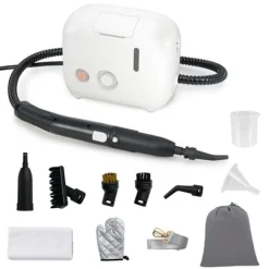 Online COSTWAY Ångtvätt för vägglöss 1600W -180℃-3 Bar-Reservoir 1L-Förvärmning på 15s-Justerbar Intensitet-12 Tillbehör-Vit