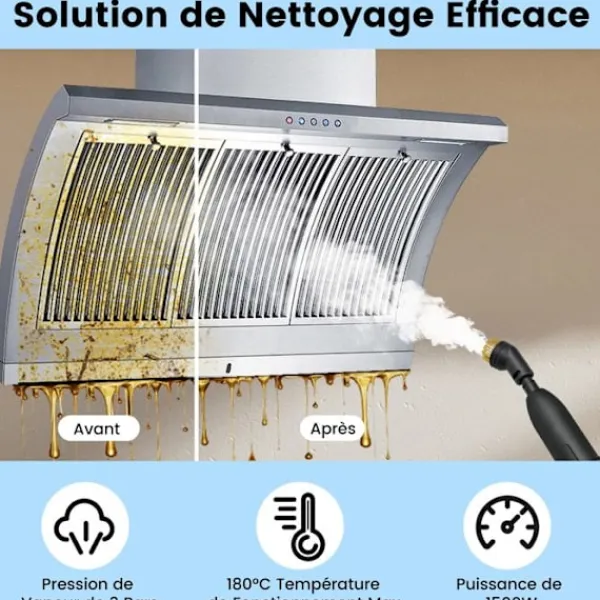 Online COSTWAY Ångtvätt för vägglöss 1600W -180℃-3 Bar-Reservoir 1L-Förvärmning på 15s-Justerbar Intensitet-12 Tillbehör-Vit